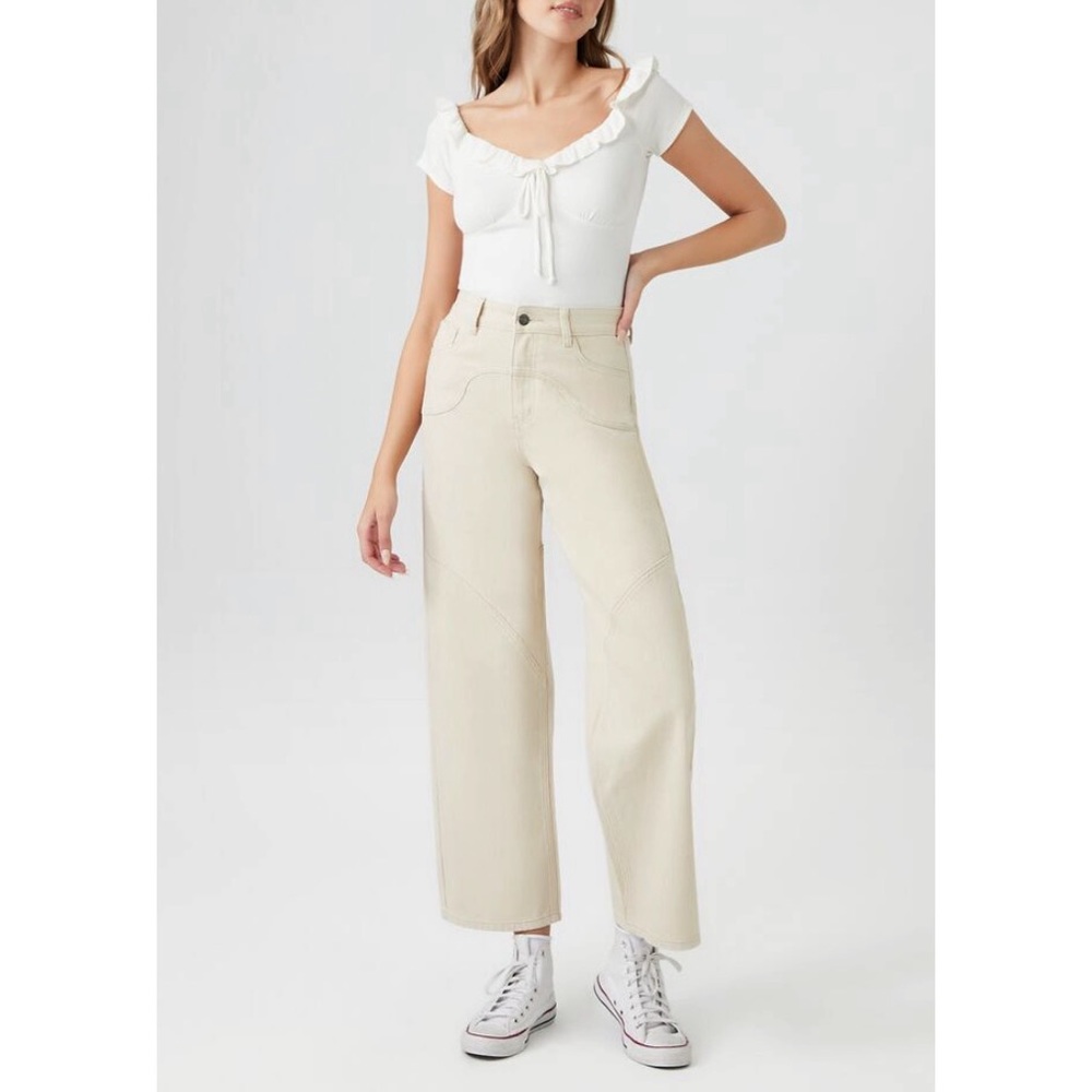 Twill High Waisted Cowboy Jeans